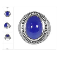 Blue Onyx Edelstein 925 Solid Silber Ring Schmuck